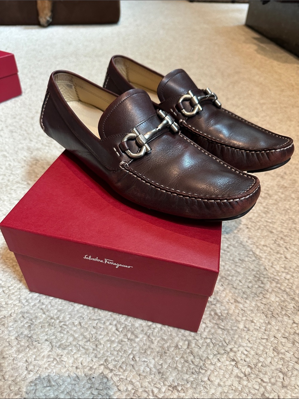 Salvatore Ferragamo Parigi Eco - Emtite Calf Leather Bit Driving Loafers